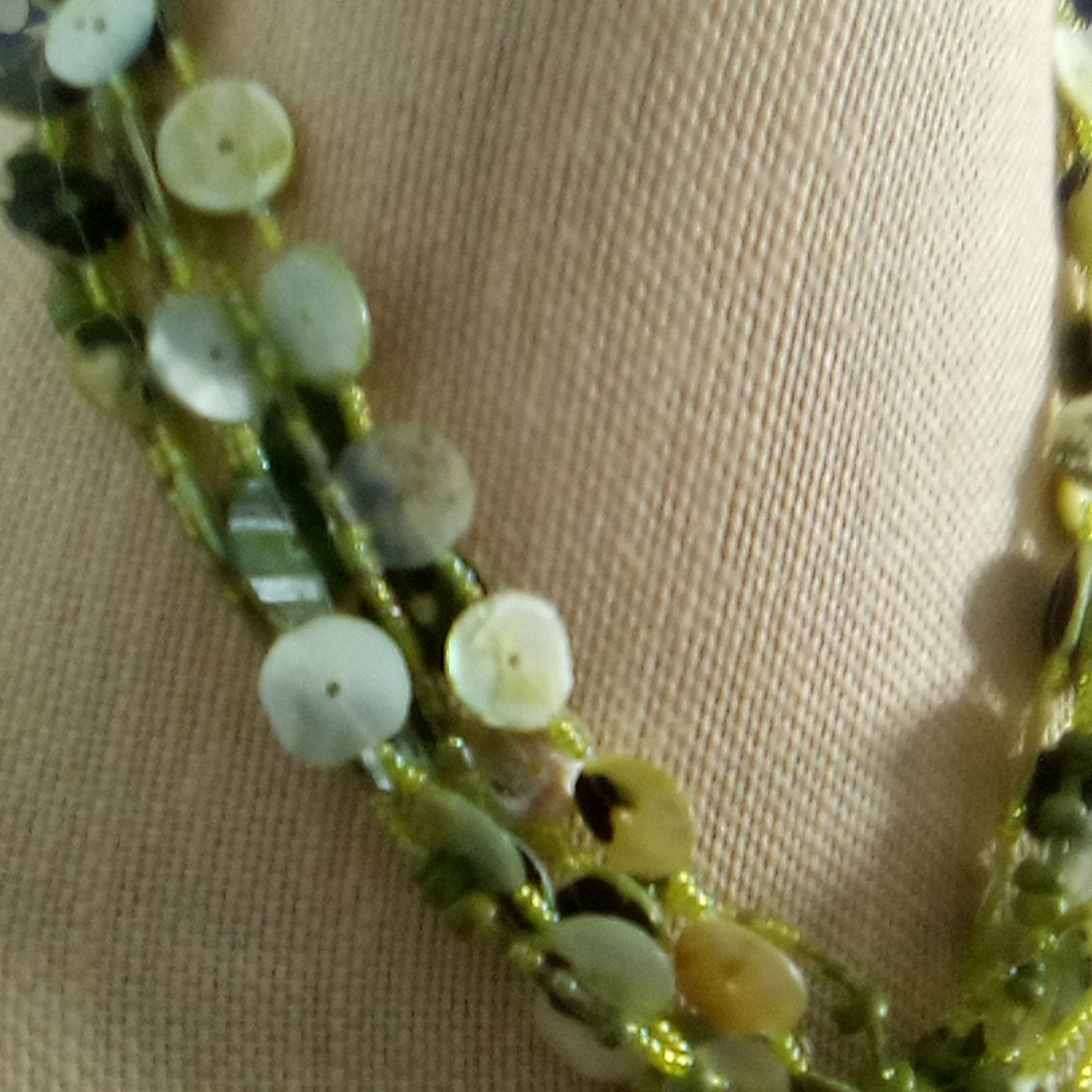 Multiple Strand Bead Medallion Statement Necklace - image 4